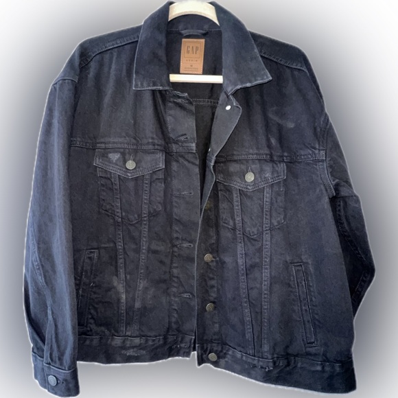 GAP Jackets & Blazers - Gap Black Oversized Jean Jacket